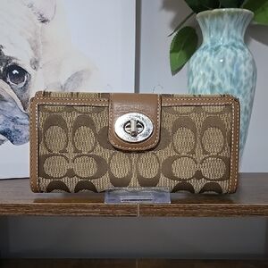 Coach Brown and Tan Wallet